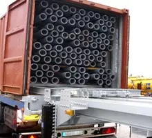 Full loading of container with pipelines