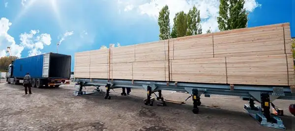 Loading Wood in Shipping Container